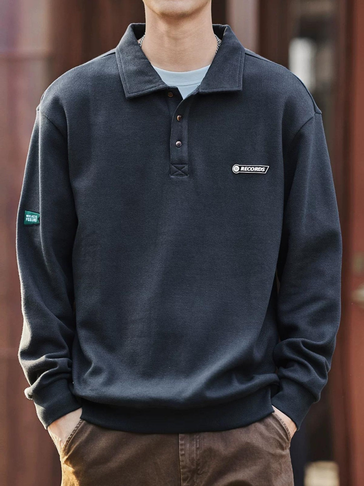 ヘビーウェイトロングスリーブポロ