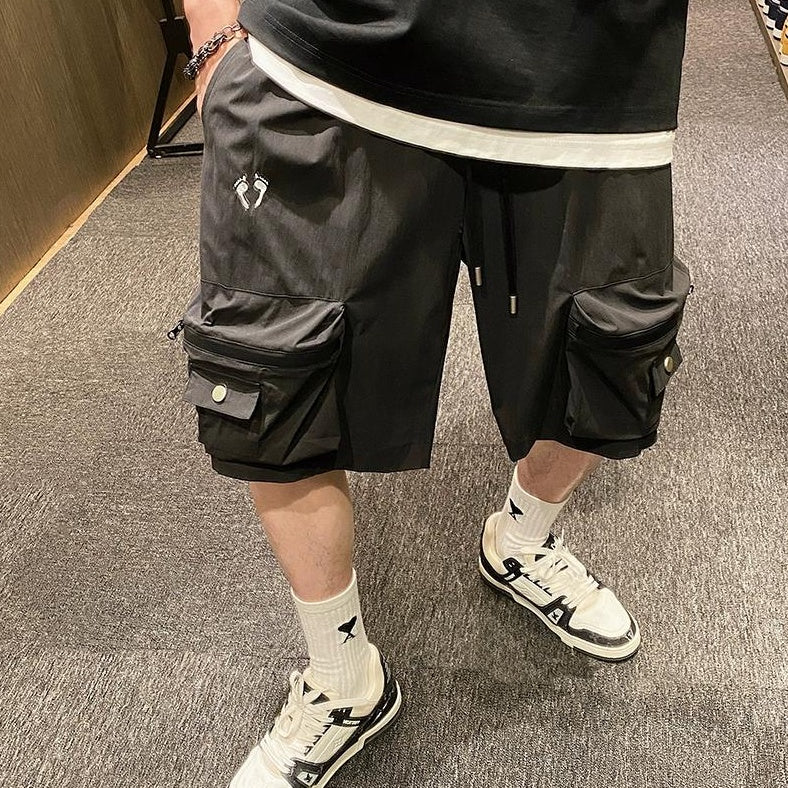 Embroidered Utility Shorts