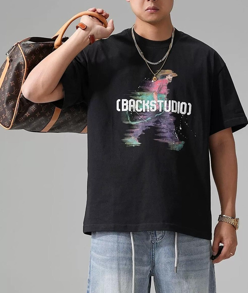カジュアルグラフィックコットンＴシャツ
