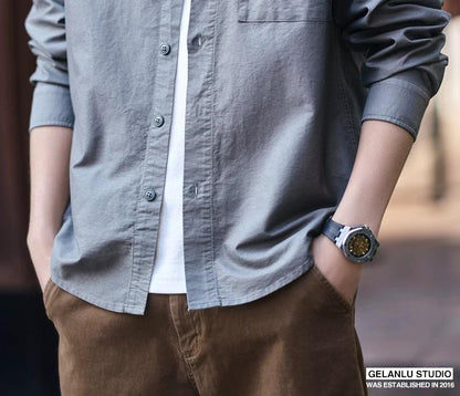 ブルーレトロワークウェアシャツ