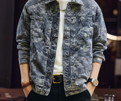 レトロカモフラージュデニムジャケット