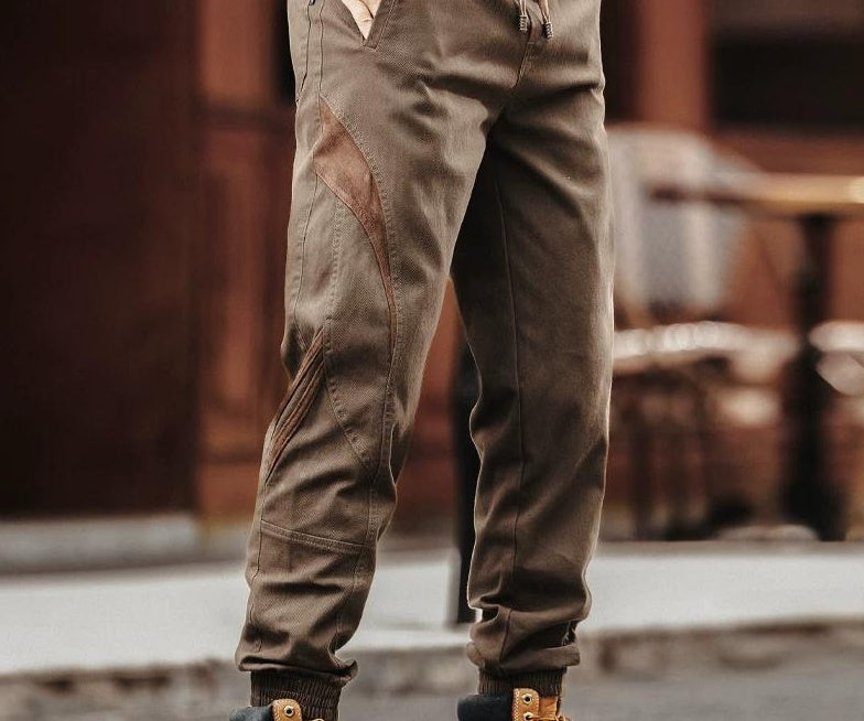 Retro Color Block Work Pants