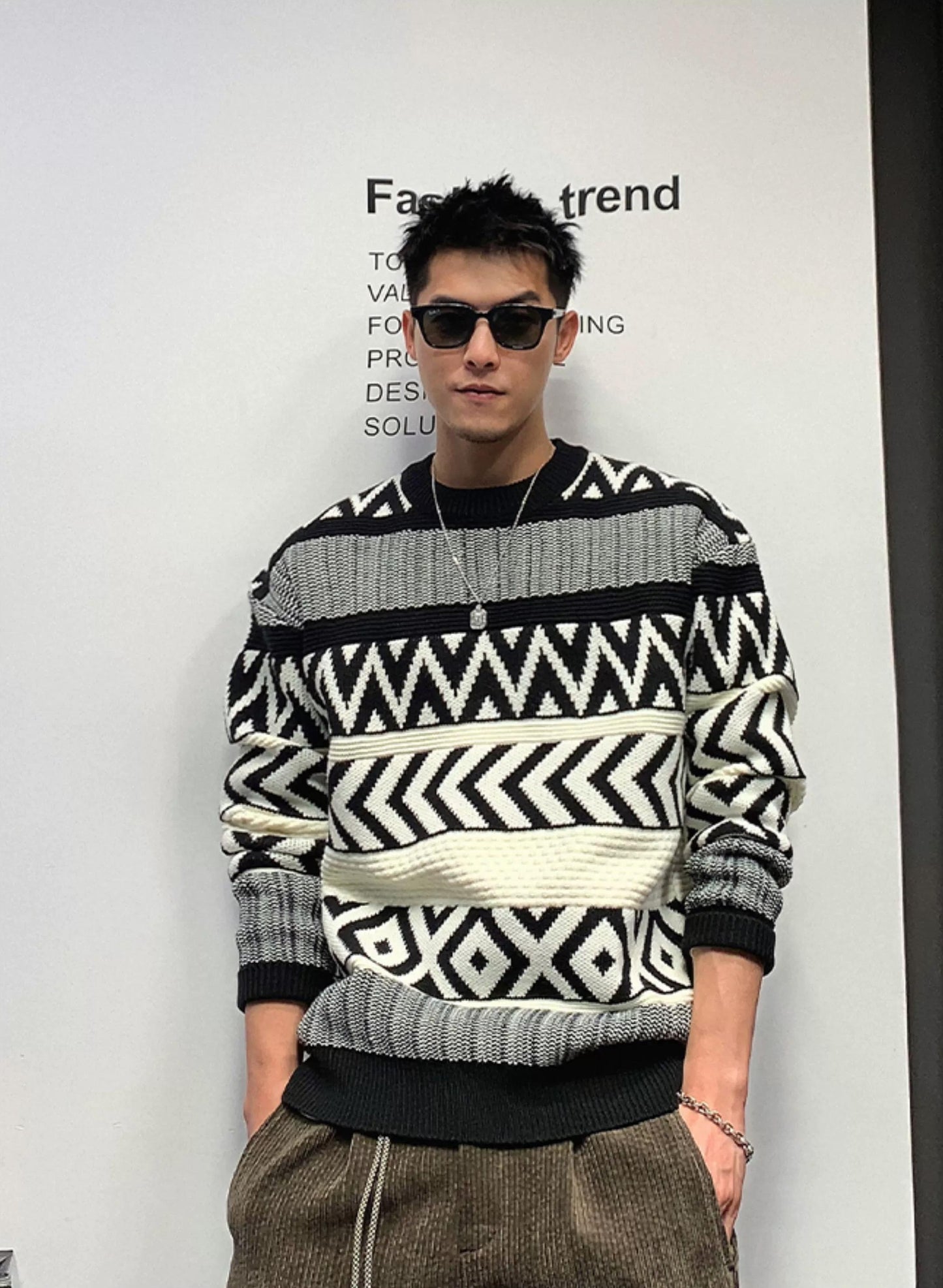 Vintage Retro Crew Neck Sweater