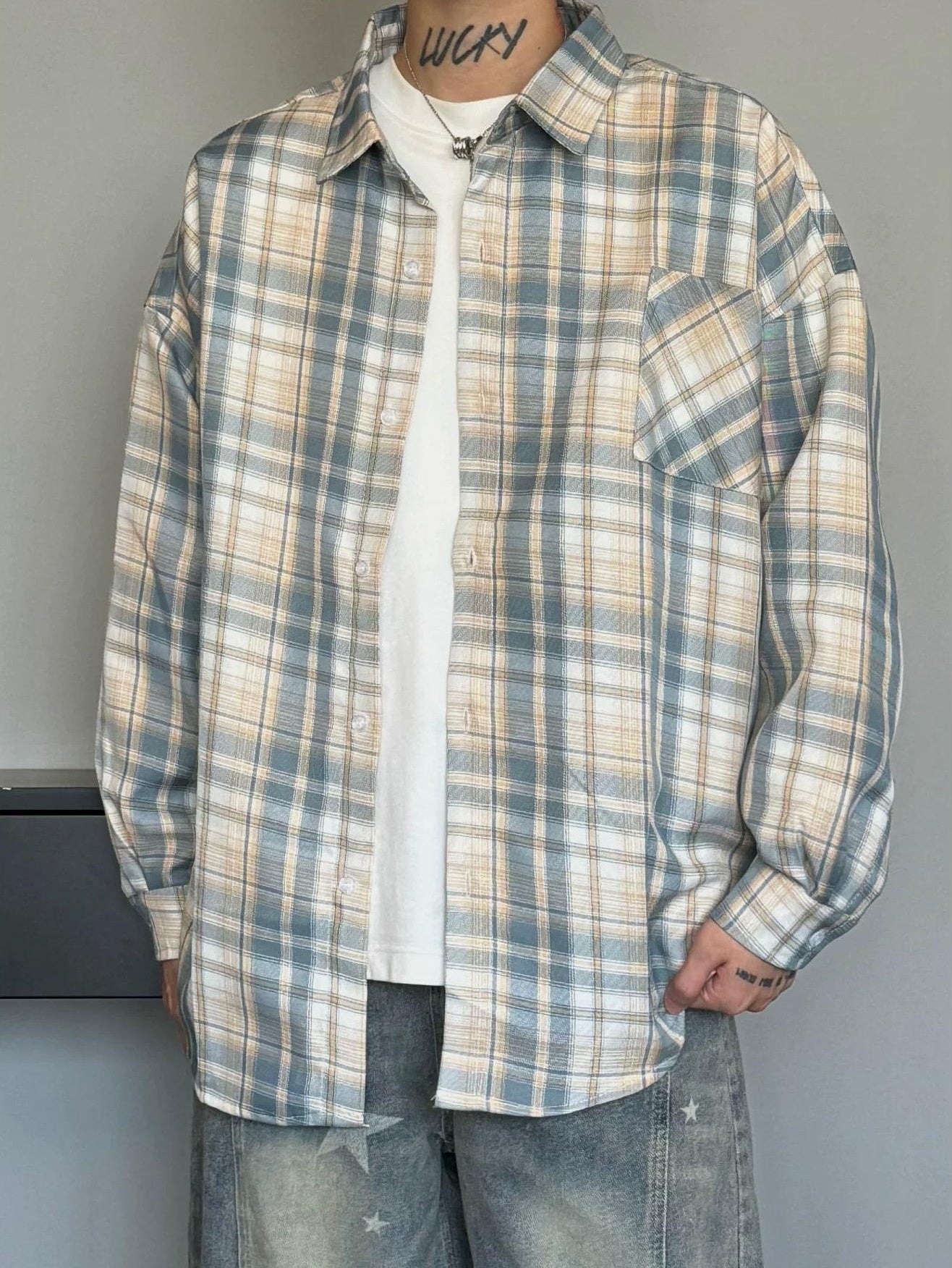 レトロチェックシャツジャケット
