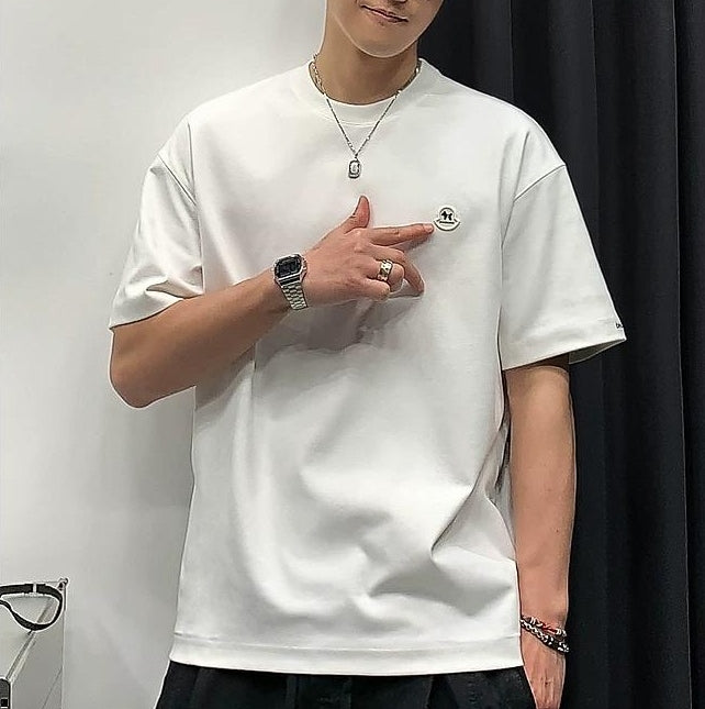 サマー ブreathable エンブロイダード Tシャツ