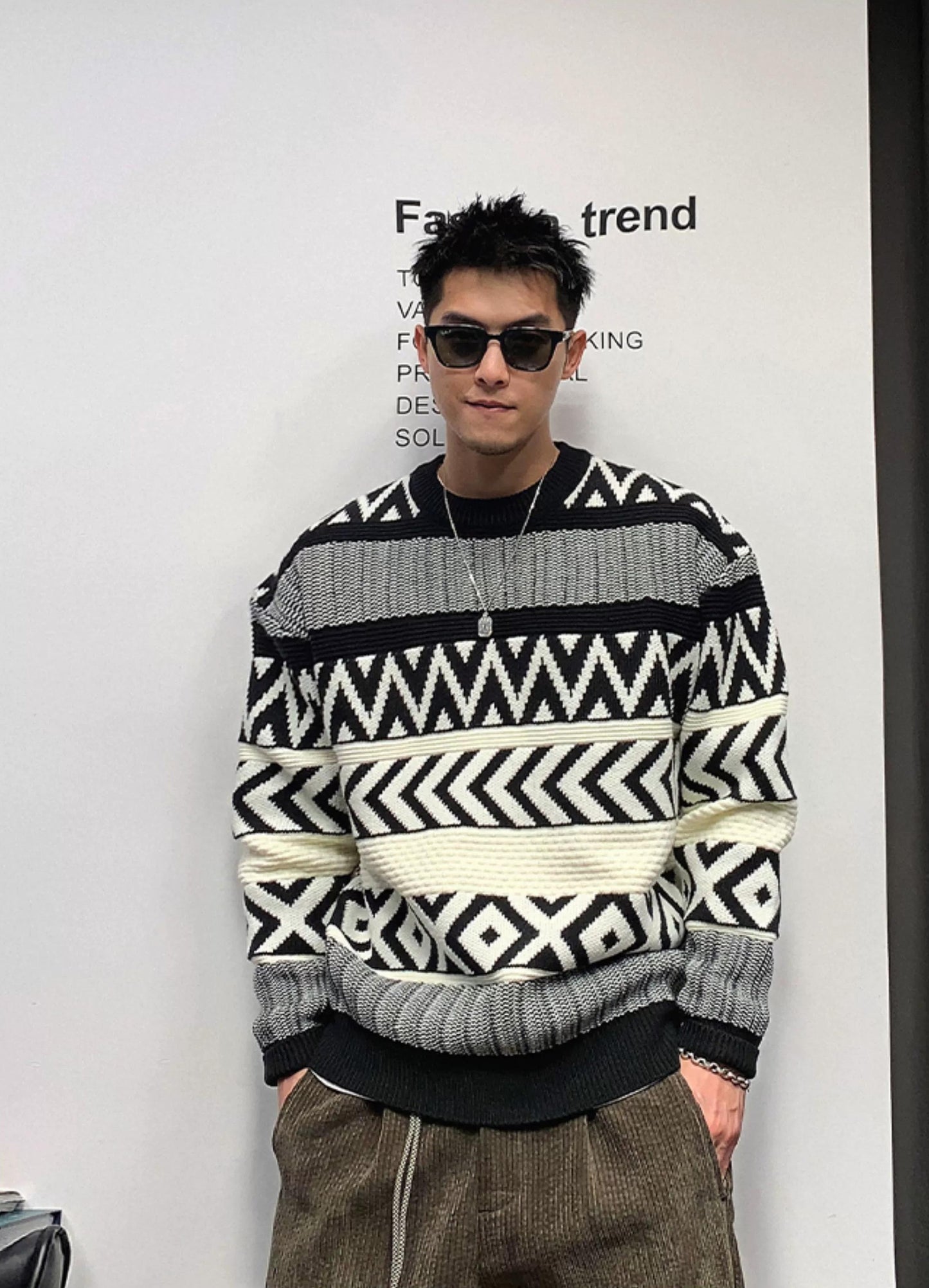 Vintage Retro Crew Neck Sweater