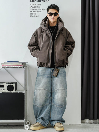 ドローストリングフードダウンジャケット