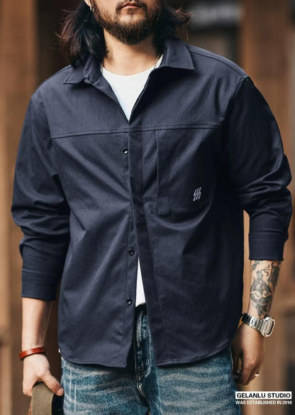 カジュアルロングスリーブワークシャツ