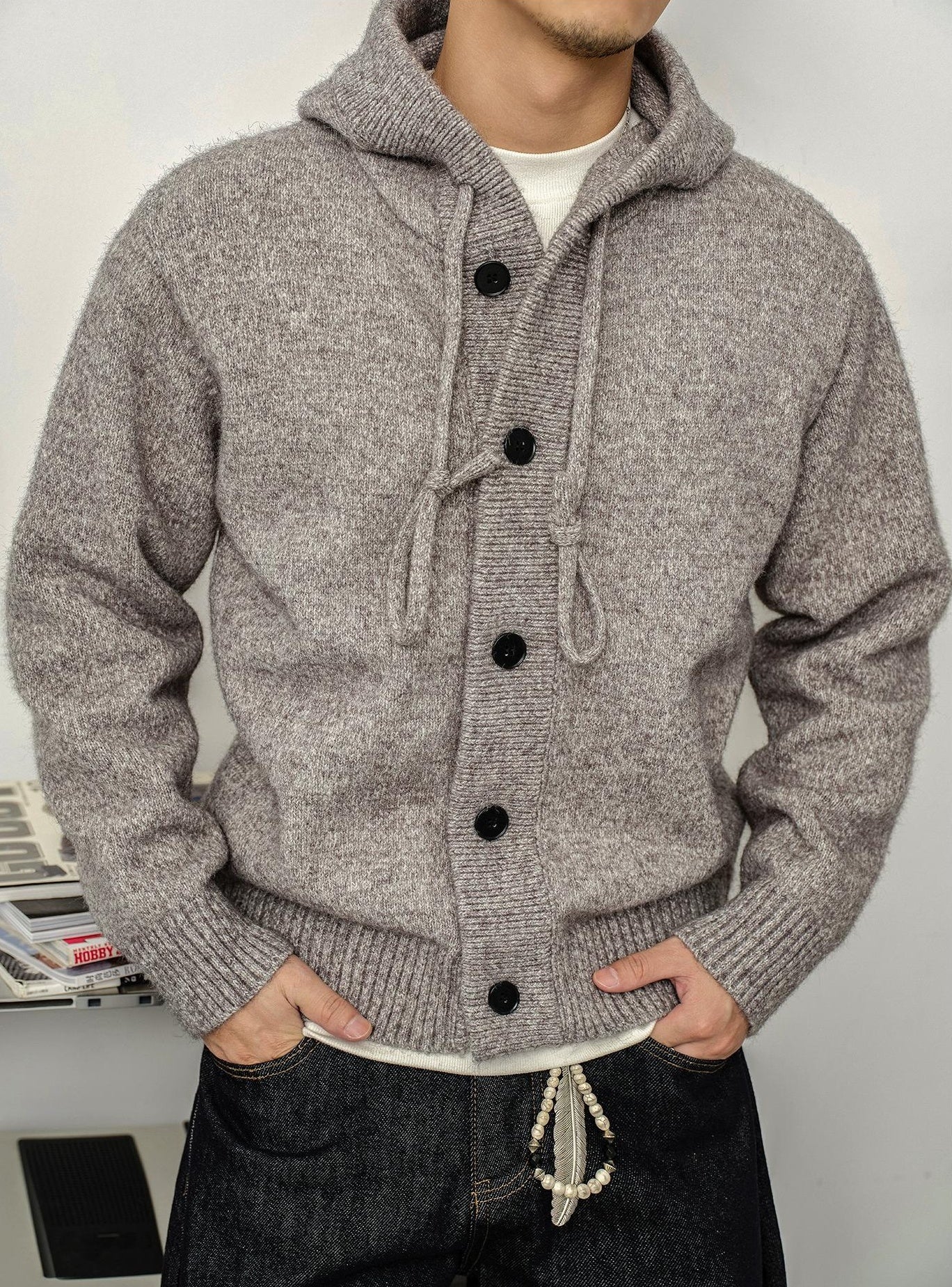 Retro Casual Hooded Cardigan