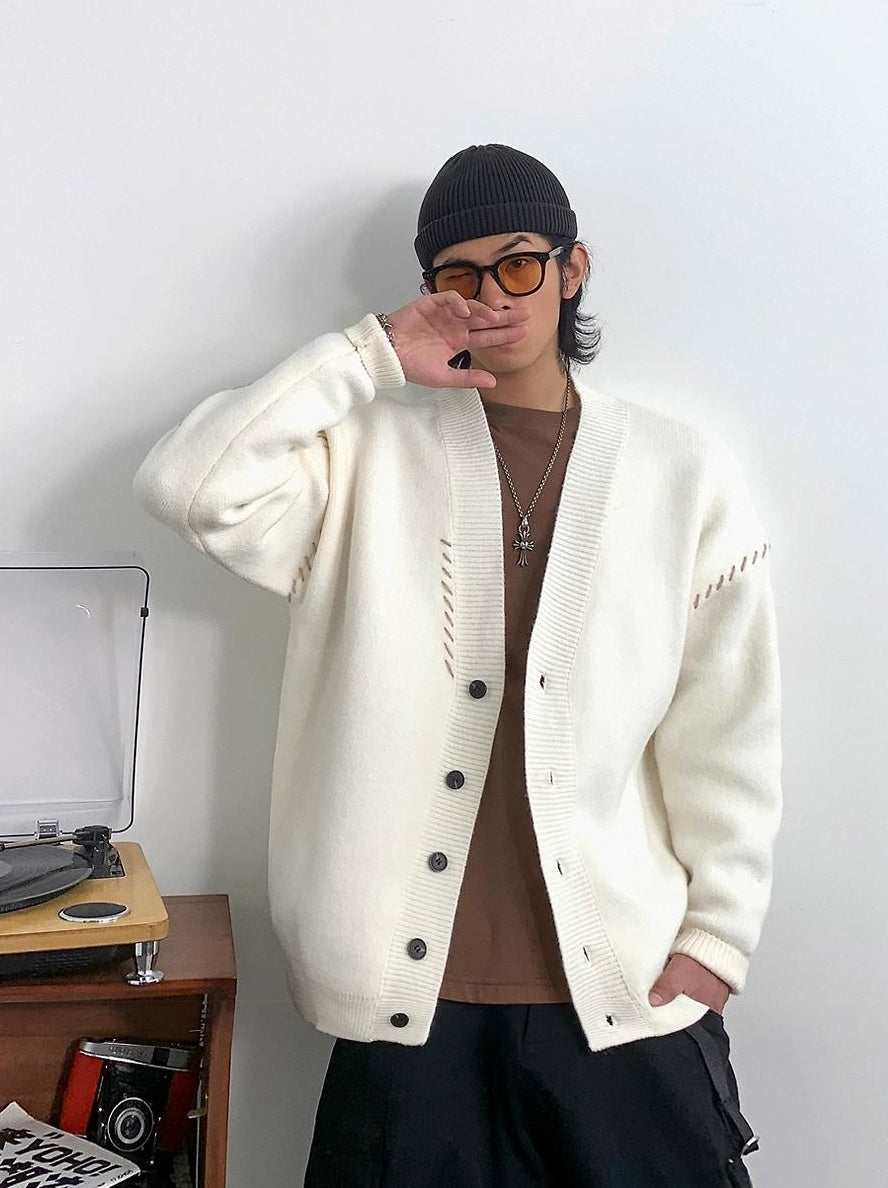 Heavyweight V-neck cardigan