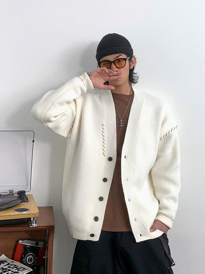 Heavyweight V-neck cardigan