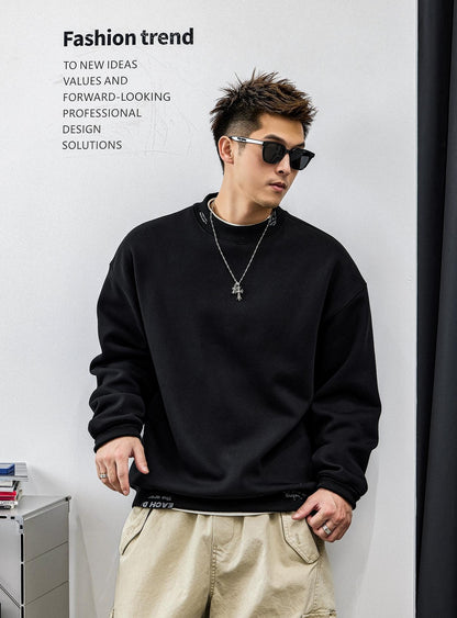 スタイリッシュ刺繍コットンセーター