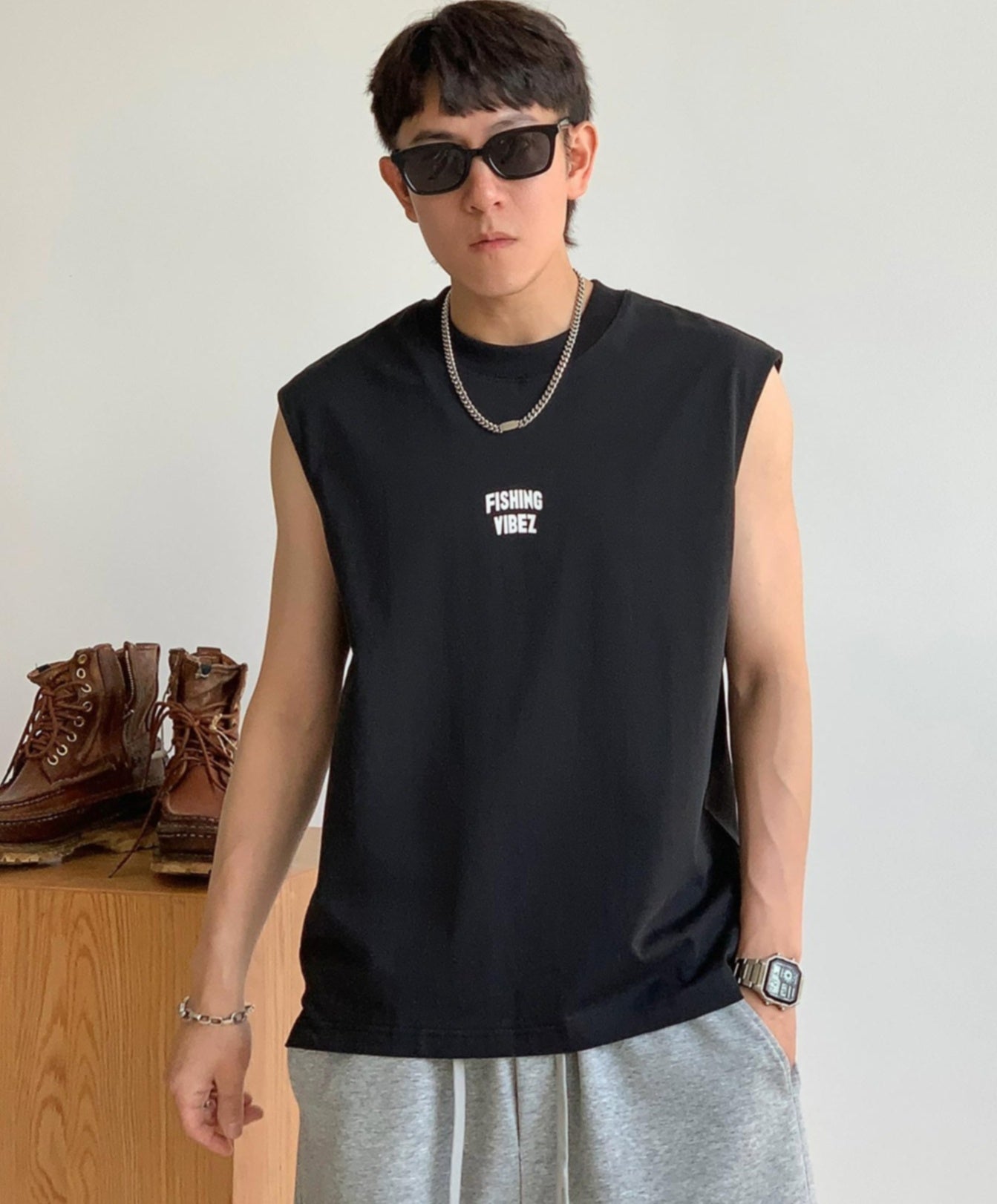Breathable Cotton Sleeveless Tee