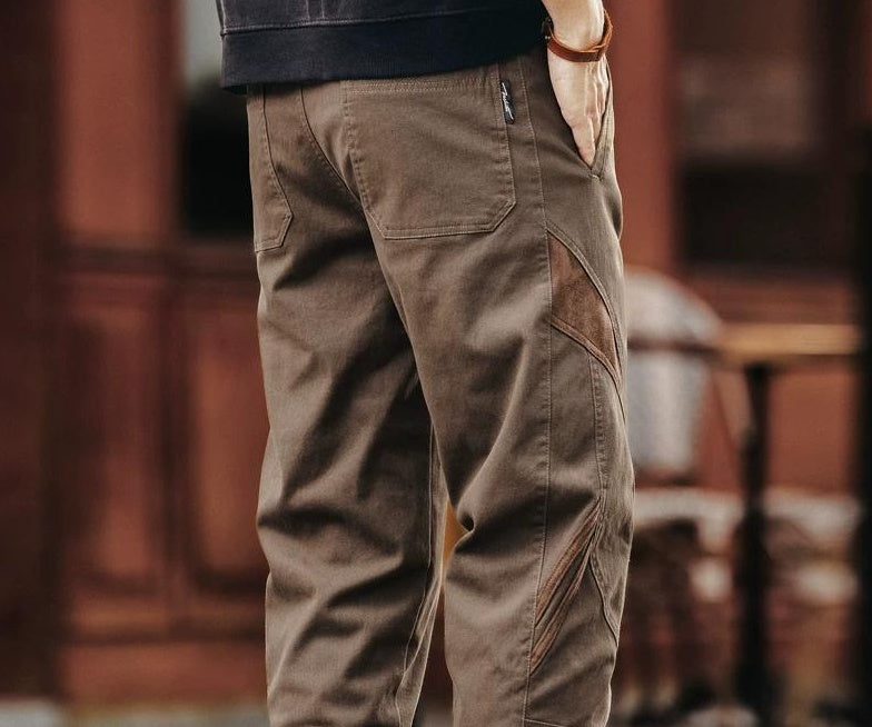 Retro Color Block Work Pants