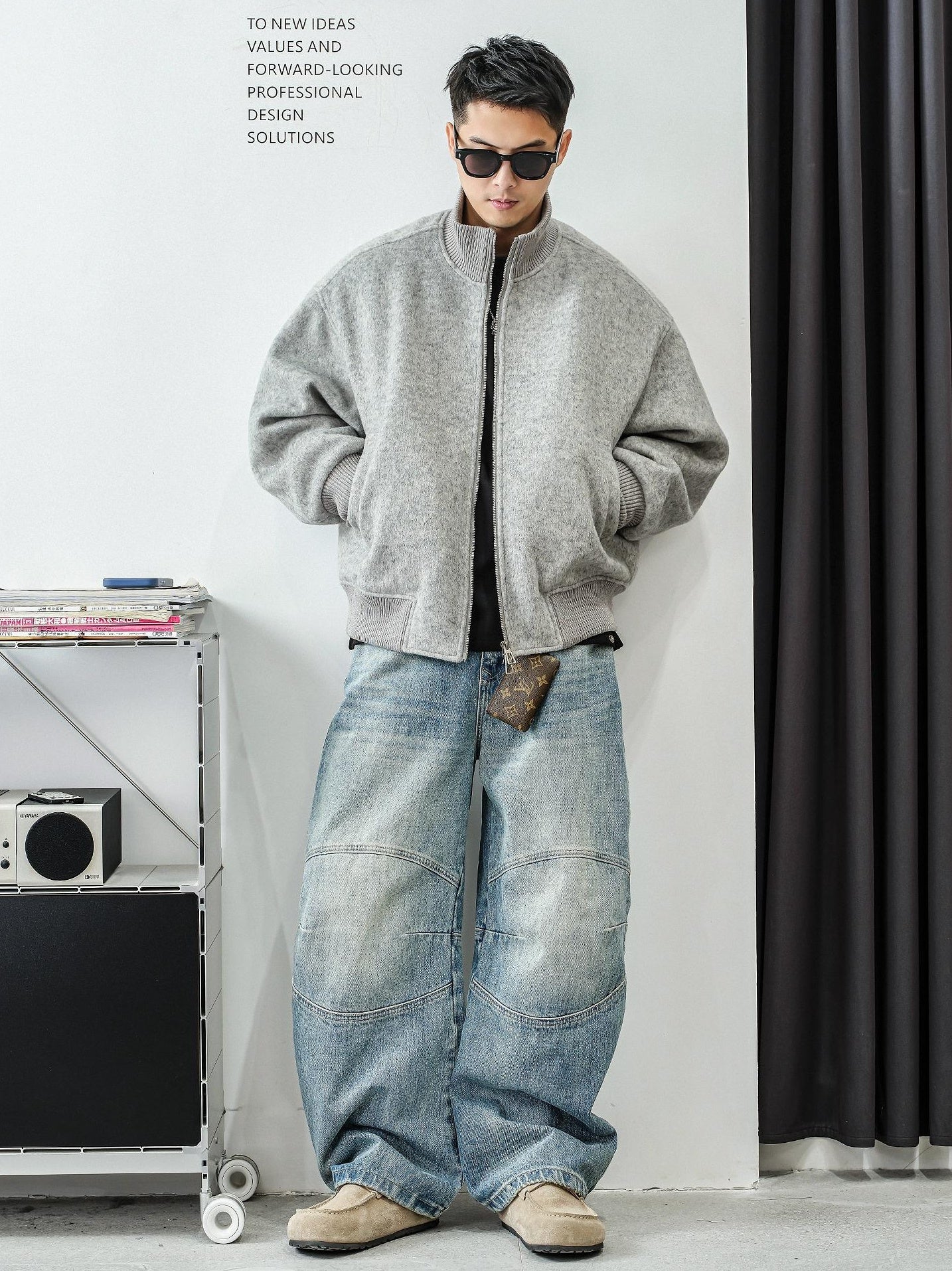 ツイードジップアップジャケット