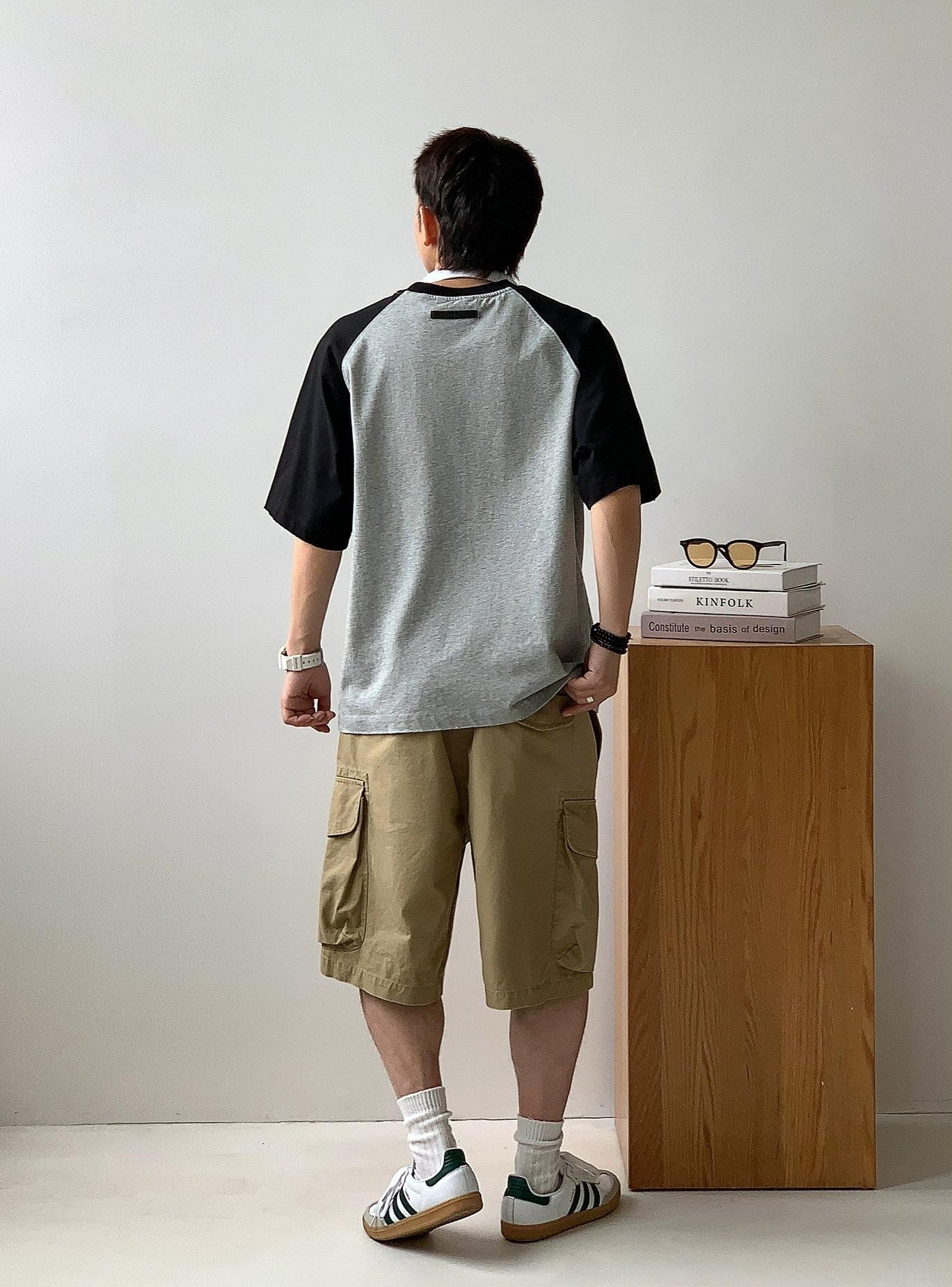 Color Block Letter Print Tee