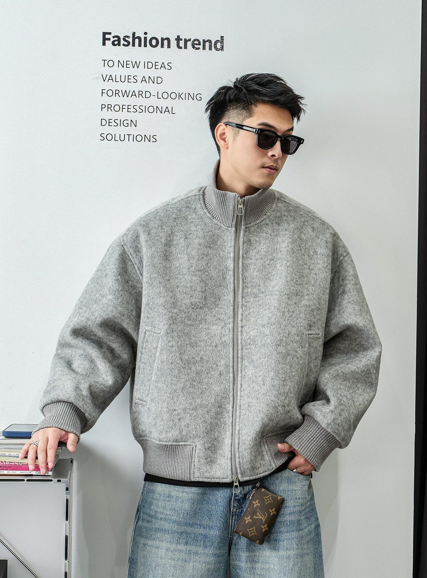 ツイードジップアップジャケット