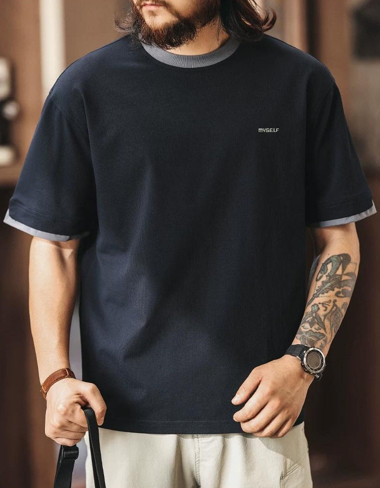 アイスシルク カラーブロック Ｔシャツ