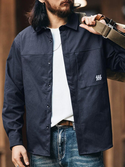 カジュアルロングスリーブワークシャツ