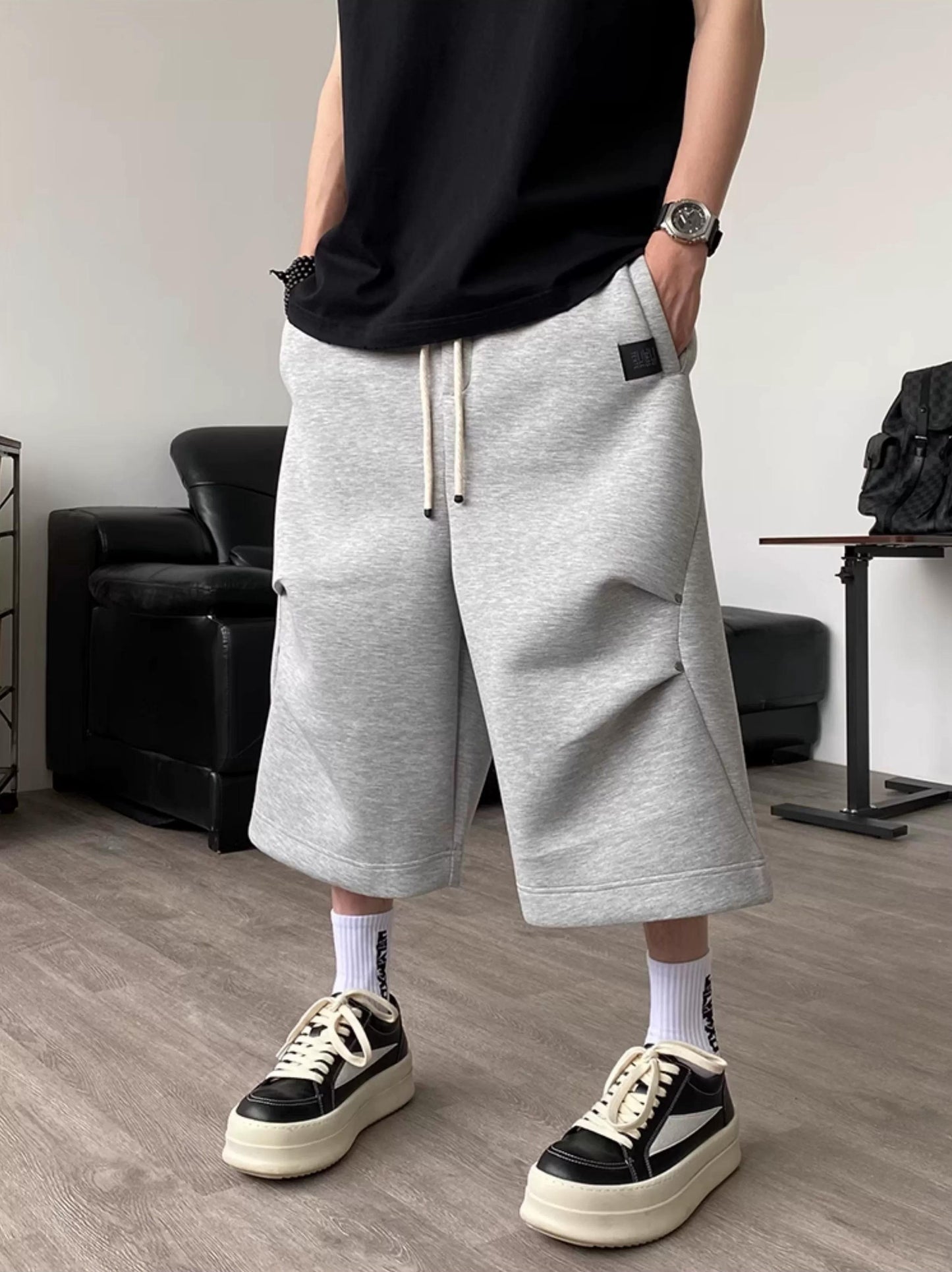 Gray 3D Sports Shorts
