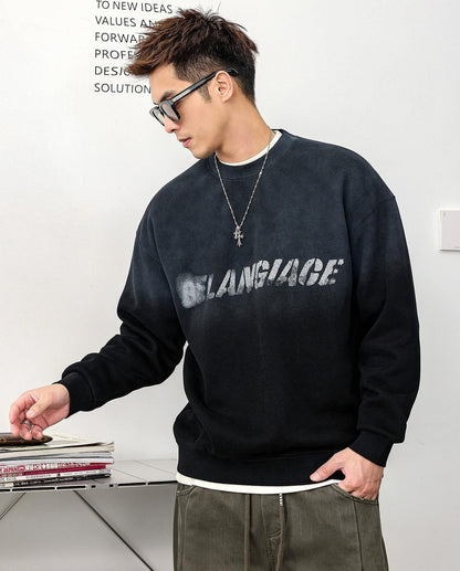 グラフィックプリントストリートセーター