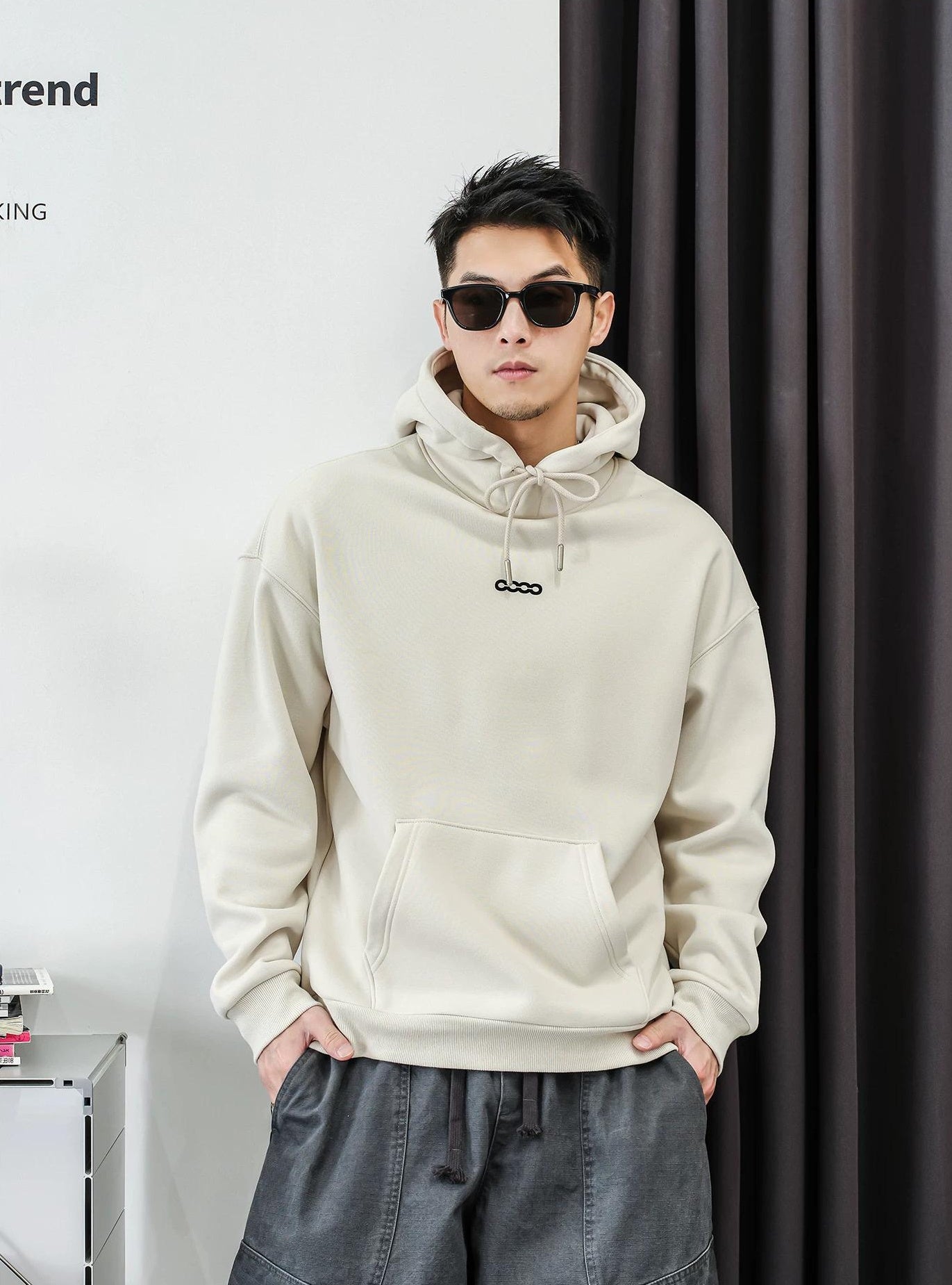 フーデッドフリースプルオーバージャケット