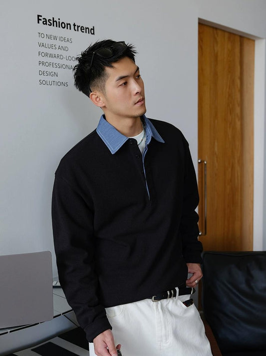 Casual Lapel Sweatshirt