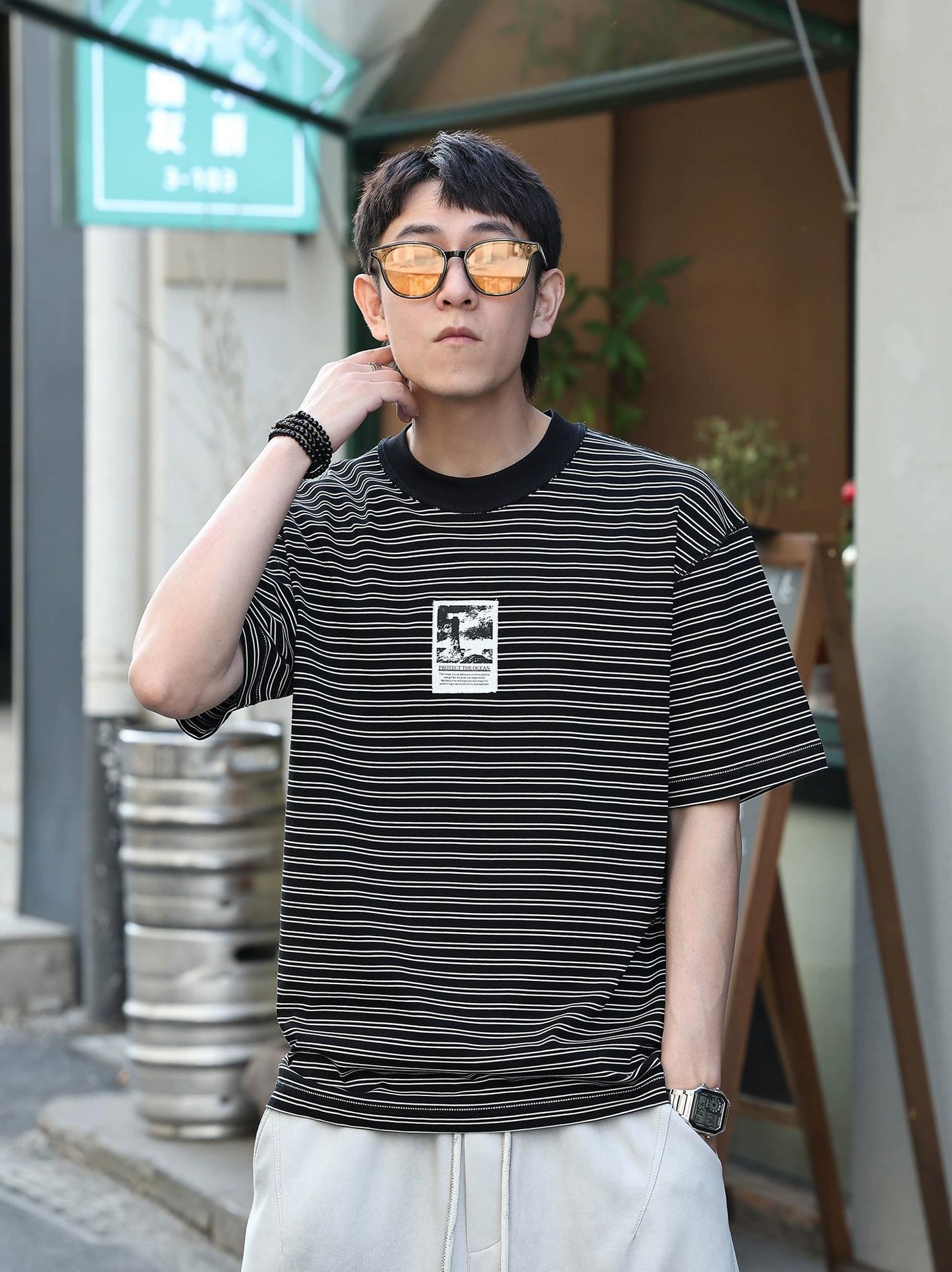 Striped Patchwork T-Shirt