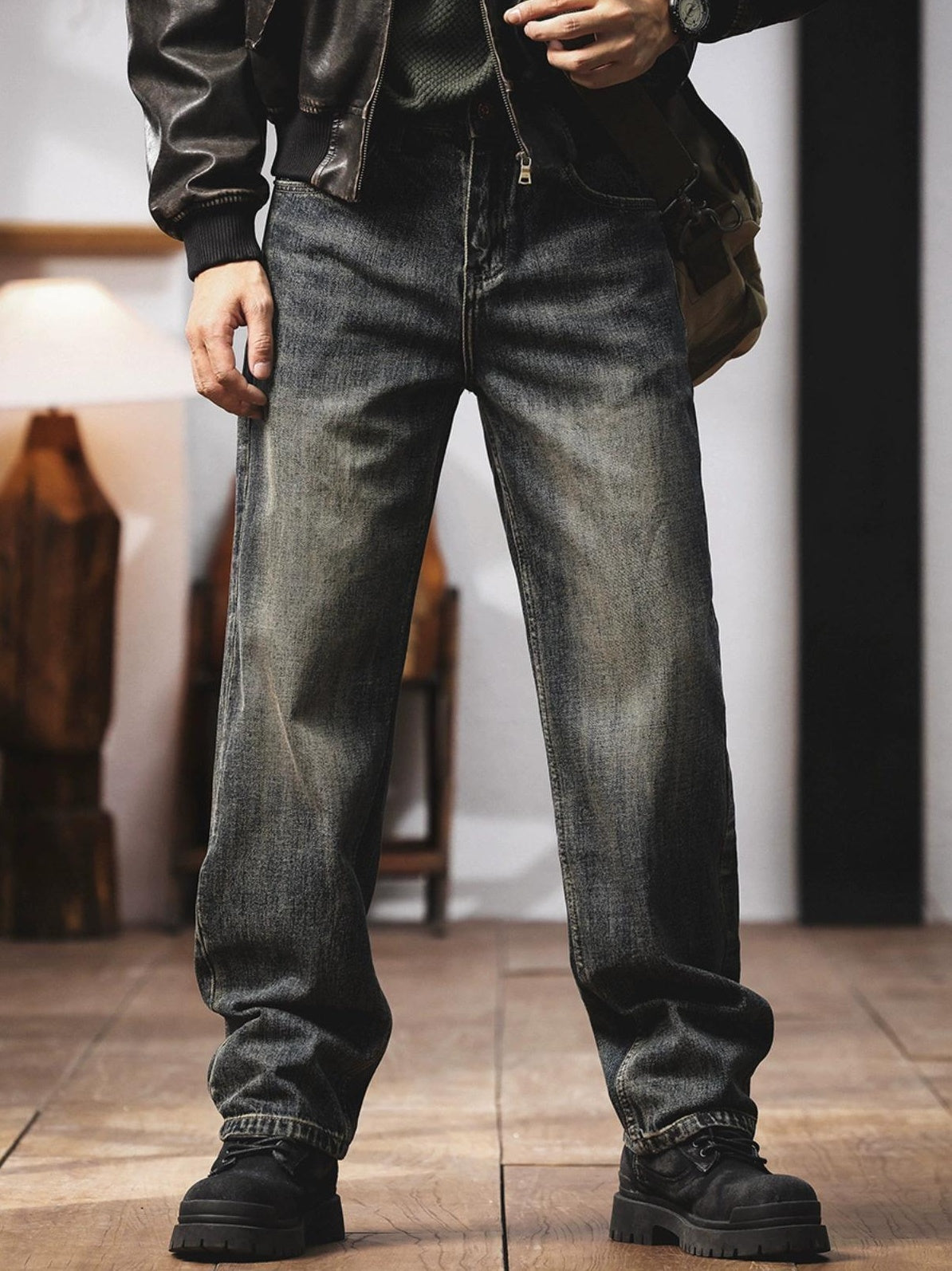 レトロヘビーウェイトワイドジーンズ