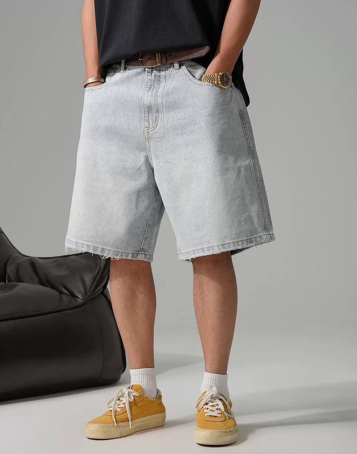 レトロダイヤモンドデニムショートパンツ