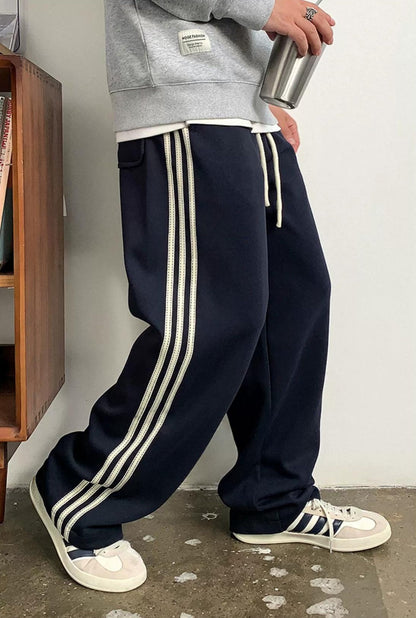 Casual Striped Elastic Pants