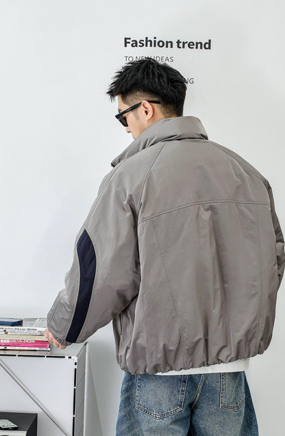 ダブルジップスタンドカラー ダウンジャケット