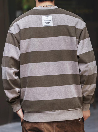 レトロストライプロングスリーブTシャツ