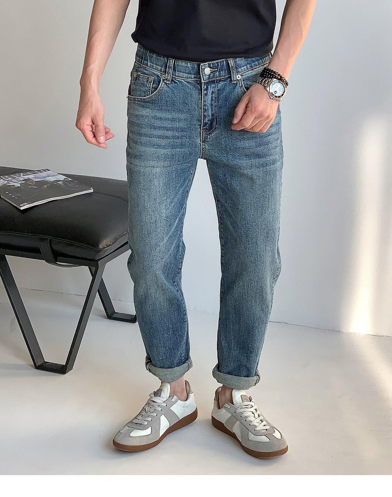Lang Blue Washed Jeans