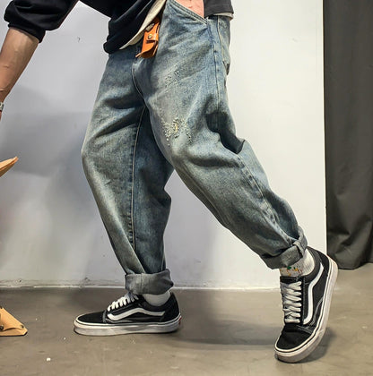 レトロヒップホップストレートパンツ