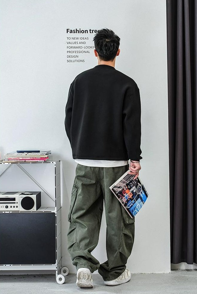 テクスチャードフリースセータートップ