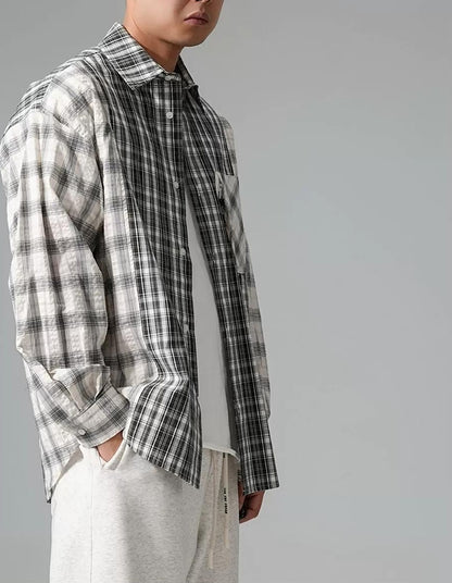 レトロ チェック柄シャツジャケット