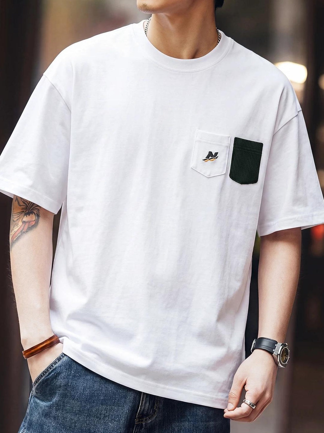 カジュアル オーバーサイズ クルーネック Tシャツ