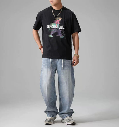 カジュアルグラフィックコットンＴシャツ