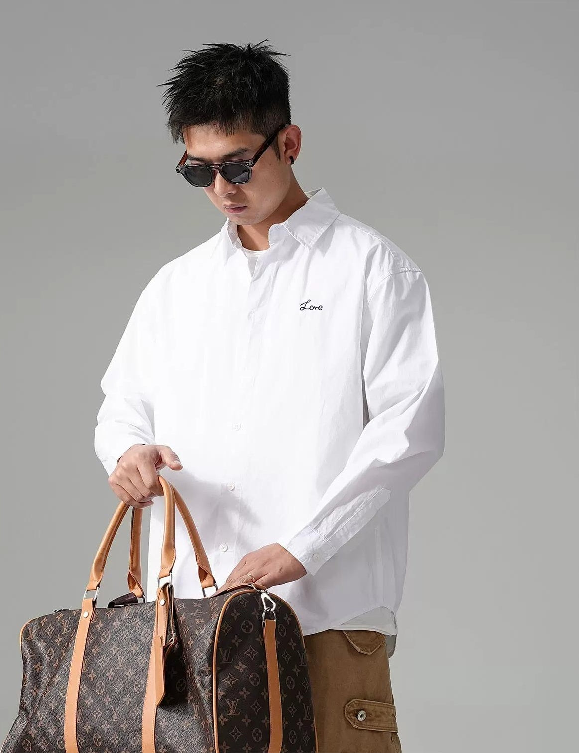 カジュアル刺繍シャツジャケット