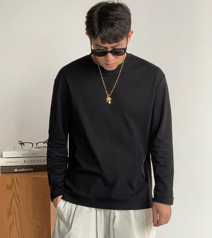通気性綿ロングスリーブTシャツ