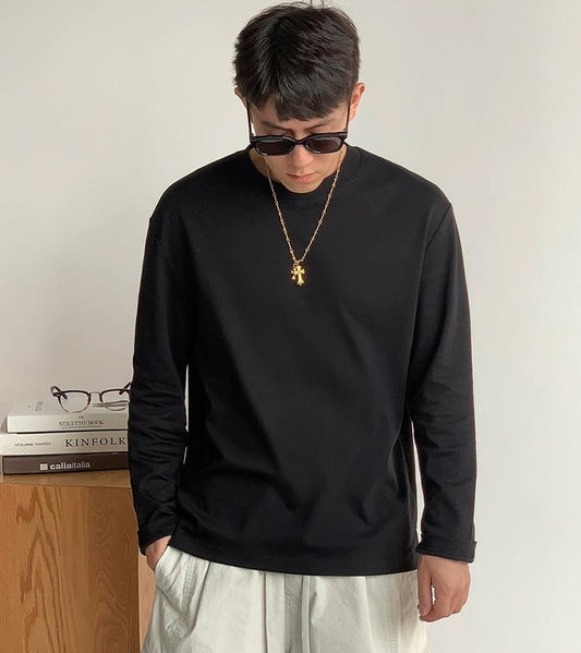 通気性綿ロングスリーブTシャツ