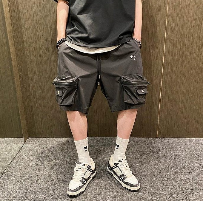 Embroidered Utility Shorts