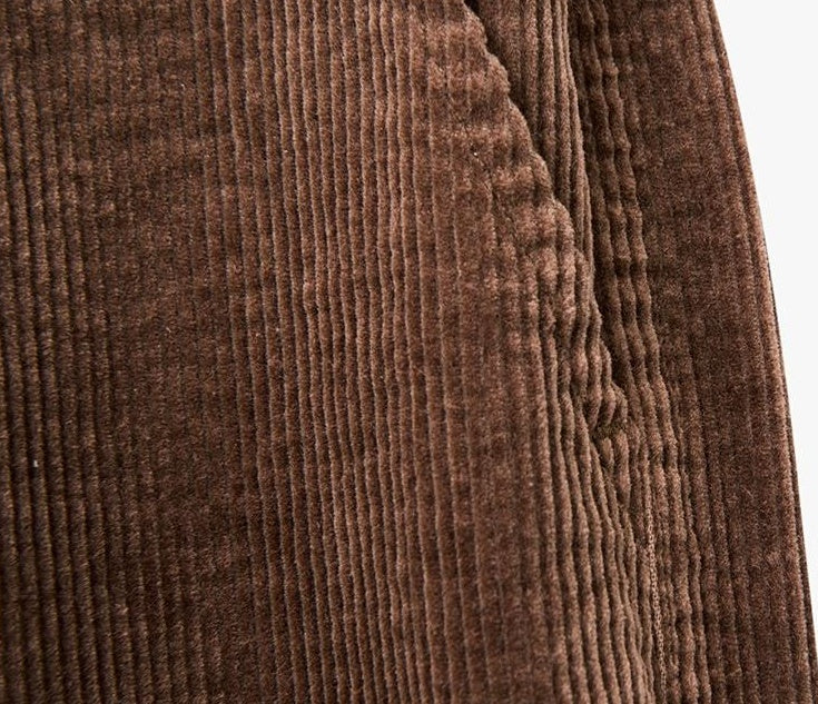 Brown Corduroy Casual Shorts