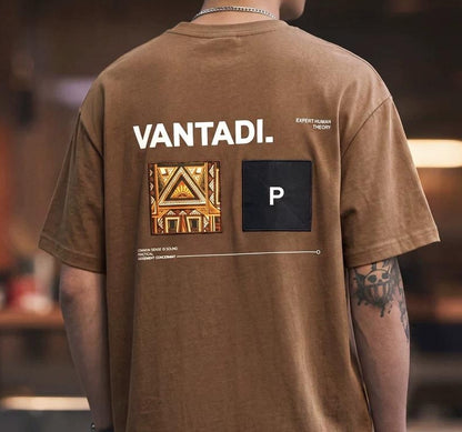 エスニックプリントコットンＴシャツ