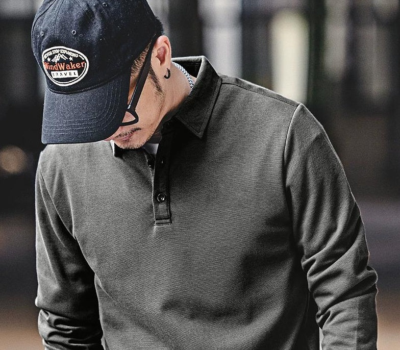 ヘビーウェイトロングスリーブポロシャツ