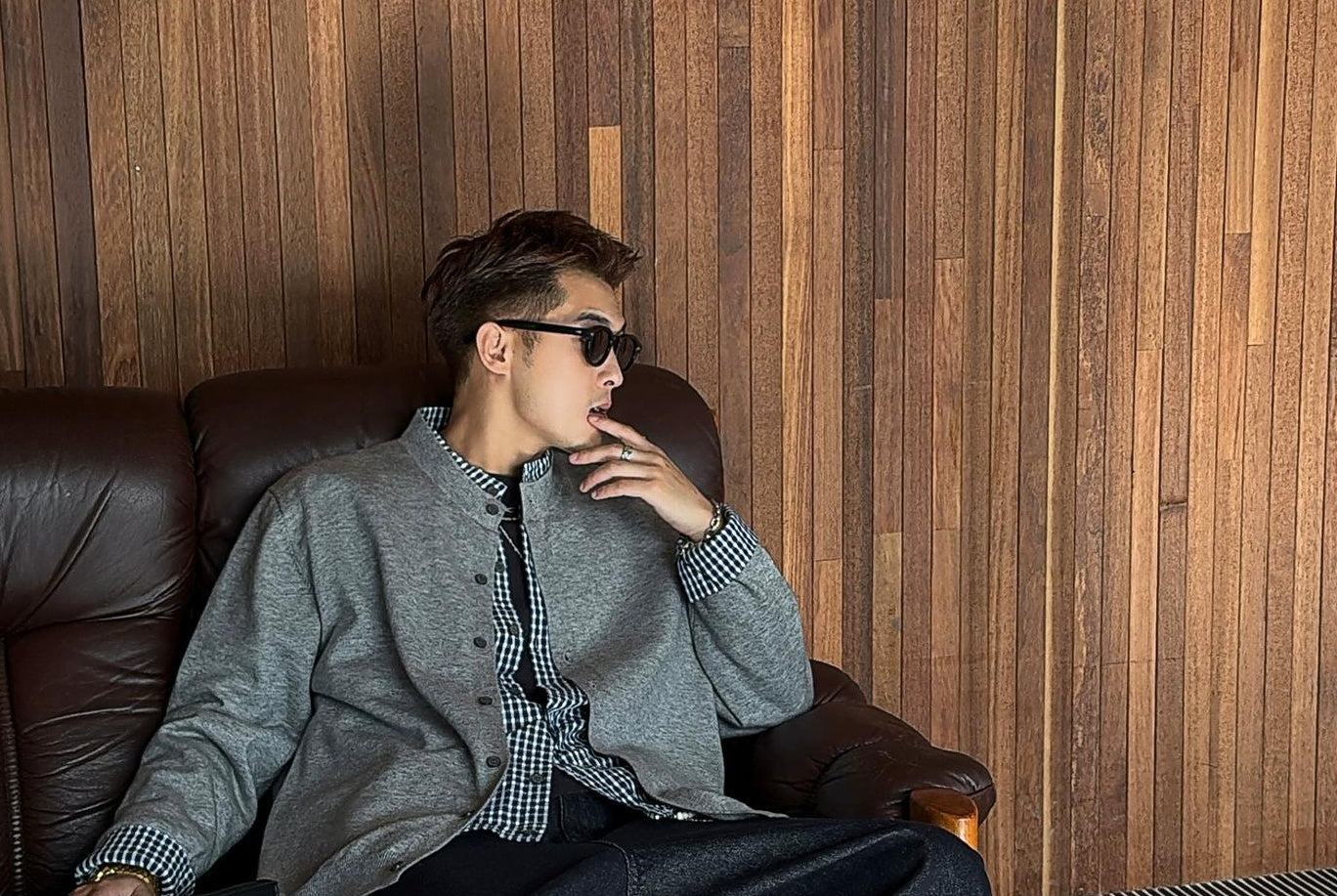 Gray Plaid Cardigan