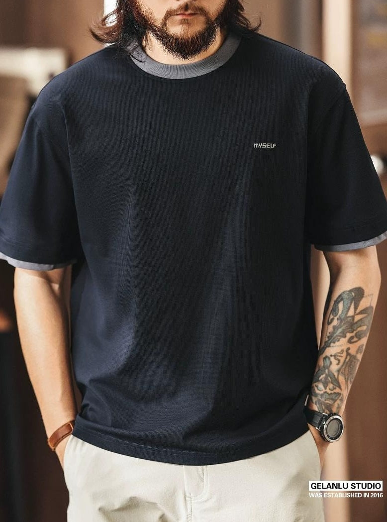 アイスシルク カラーブロック Ｔシャツ