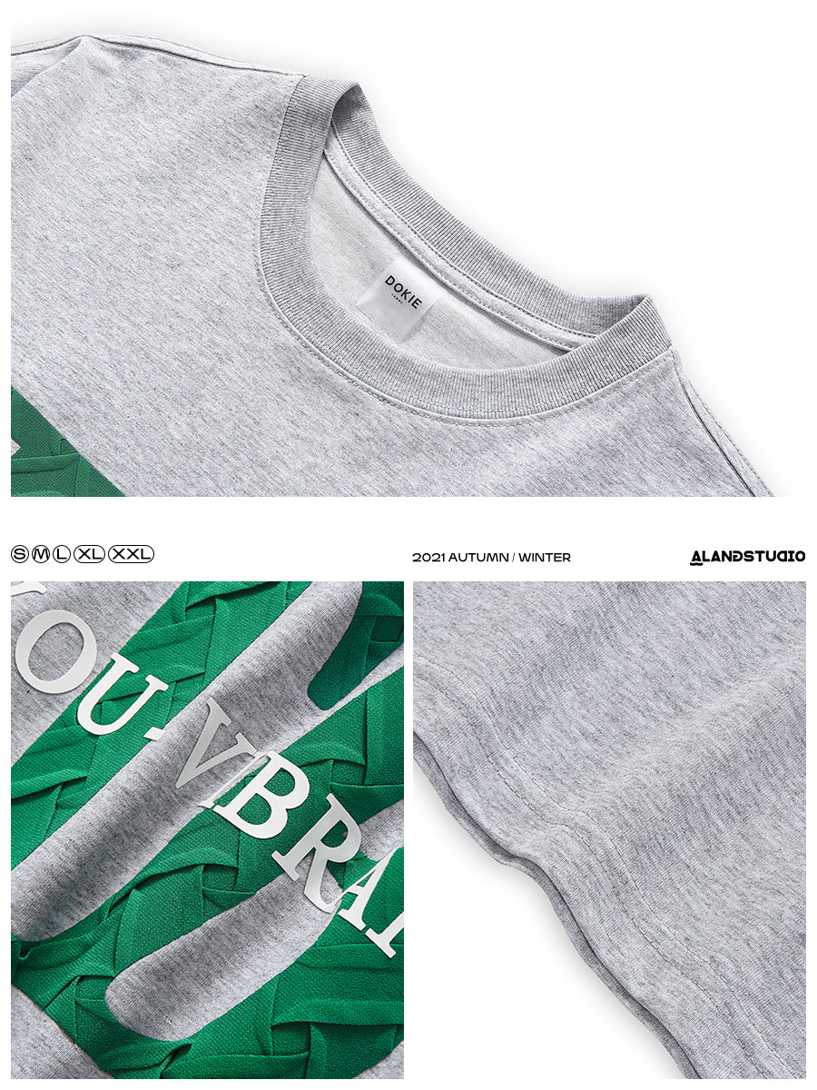 レタープリント 半袖シンプルルーズTシャツ