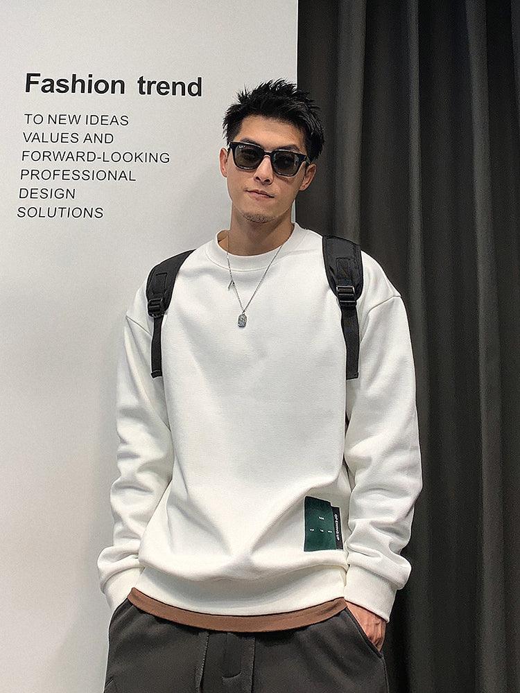 ラベルスウェットシャツ 秋冬 シニアセンス ルーズカジュアル トップス - Urban X